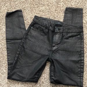 7 For All Mankind Black Shimmer Jeans